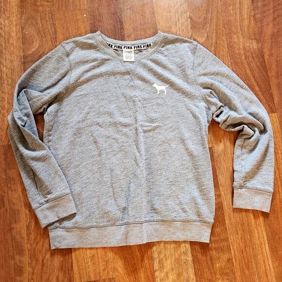 Victoria Secret's PINK grey sweatshirt with little white dog Size Small Womens - Picture 1 of 3